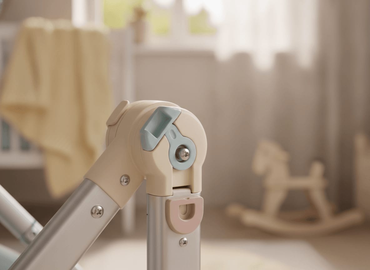 Das Klicksystem zum Befestigen des Sportsitzes, ein wichtiger Schritt beim Joie Kinderwagen Aufklappen und Einstellen.