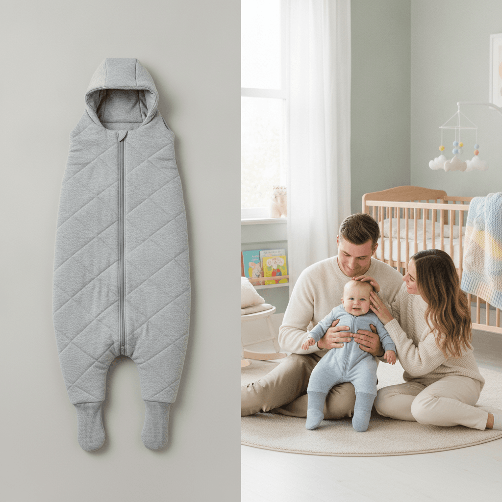 Ein moderner Schlafsack mit Füßen und separaten Beinen für deutlich mehr Bewegungsfreiheit und Sicherheit.