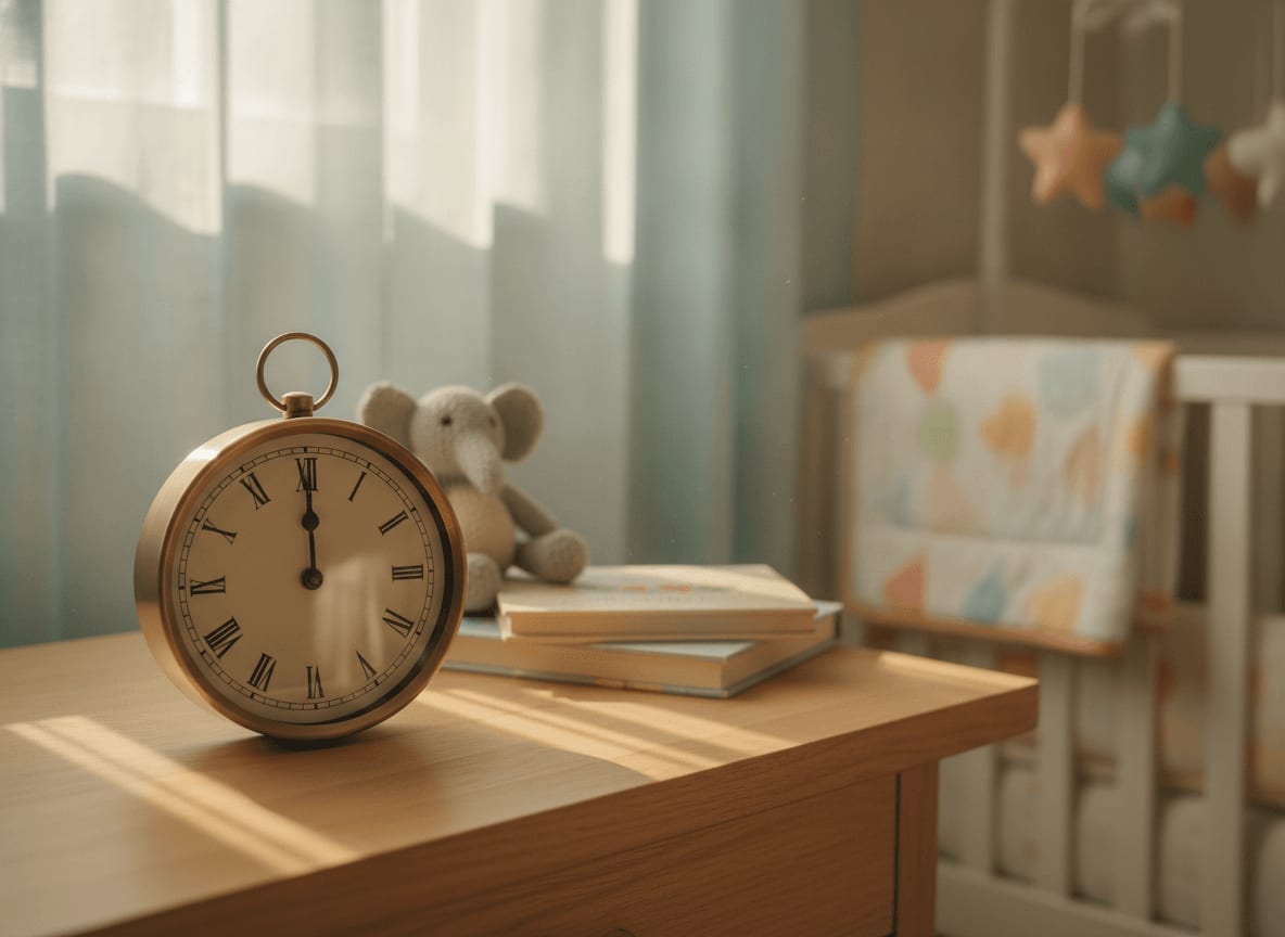 Eine Uhr neben einem Stillsessel symbolisiert die Häufigkeit beim Stillen eines Neugeborenen, ein wichtiger Tipp für den Anfang.