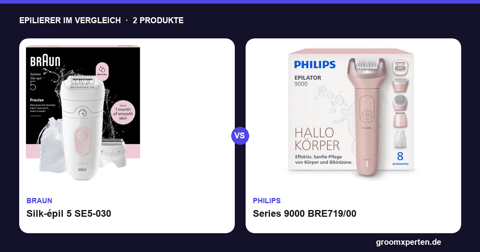 Braun Silk-épil 5 SE5-030 vs. Philips Series 9000 BRE719/00: Epilierer im Vergleich