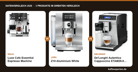 JURA Z10 vs. De'Longhi Autentica vs. Ninja Luxe Cafe: Der Datenvergleich 2026