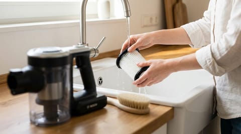 Bosch Unlimited 7 Filter reinigen: So geht's mit Wasser