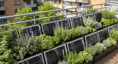 Stecker-Solar am Mietbalkon: Sichtschutz und Stromerzeugung kombiniert