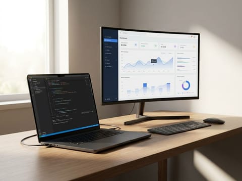 Laptop und Bildschirm gleichzeitig nutzen