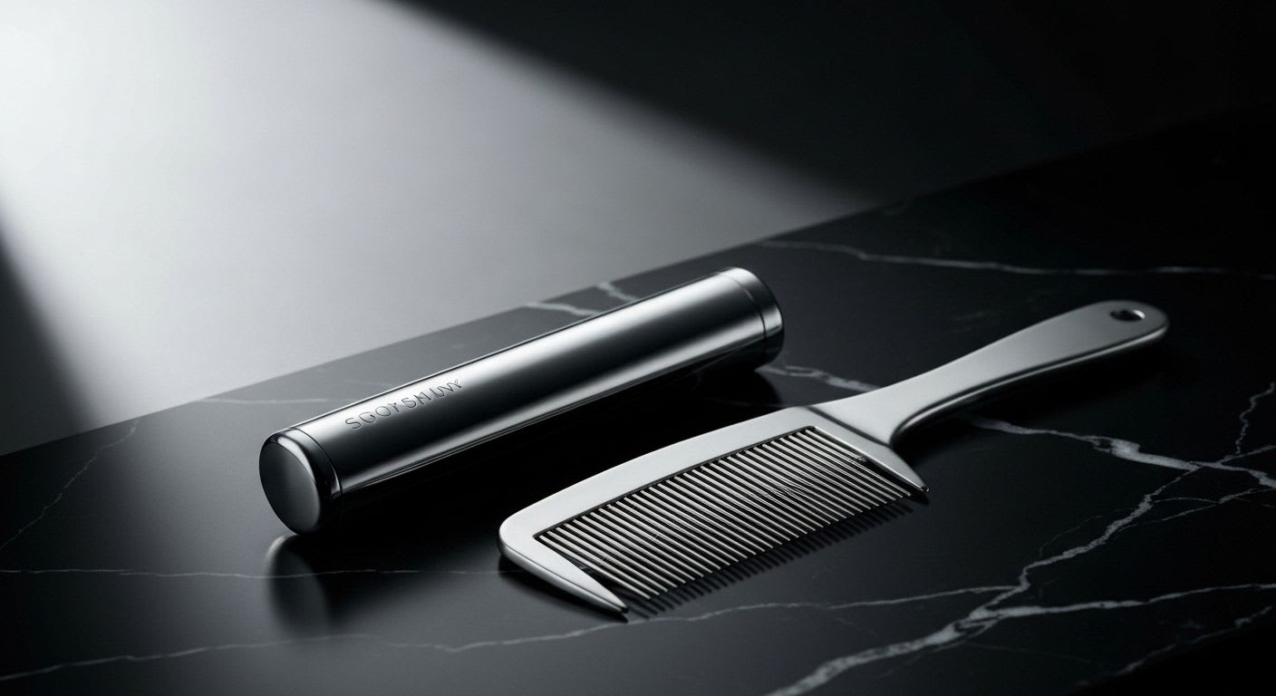 Sauber arrangierte Grooming-Tools wie Bodygroomer und Rasierer, wichtig für die Reinigung und Pflege der Körperbehaarung.