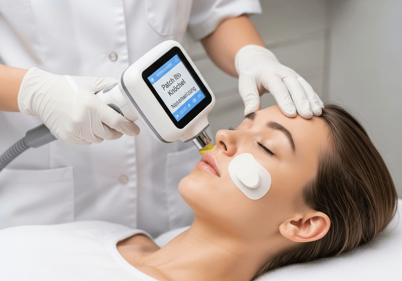 Wichtiger Patch-Test am Knöchel mit einem IPL-Gerät zur Vorbeugung von unangenehmen IPL Gerät Nebenwirkungen.