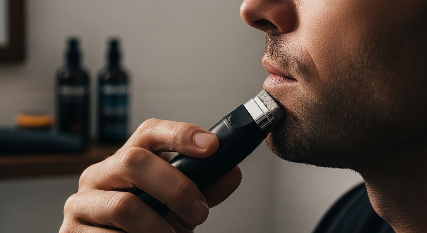 Die Anwendung eines Mikrodermabrasion Geräts zuhause zur mechanischen Hauterneuerung und Verbesserung des Hautbilds.