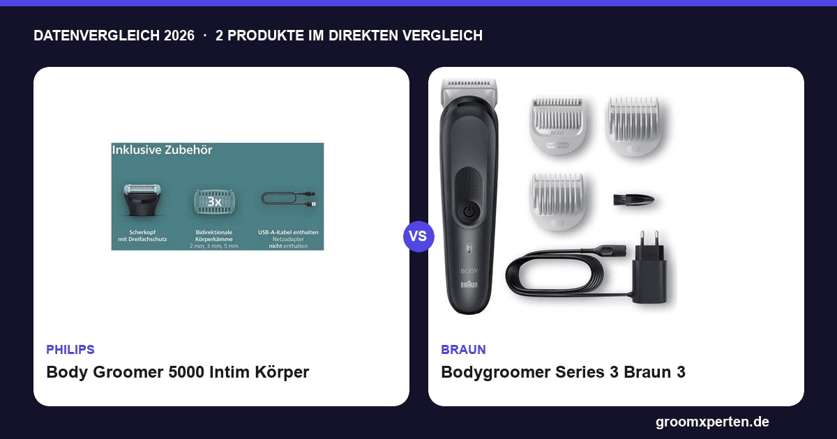 Philips Body Groomer 5000 vs. Braun Series 3: Datenvergleich 2026 - Welcher Bodygroomer passt zu dir?