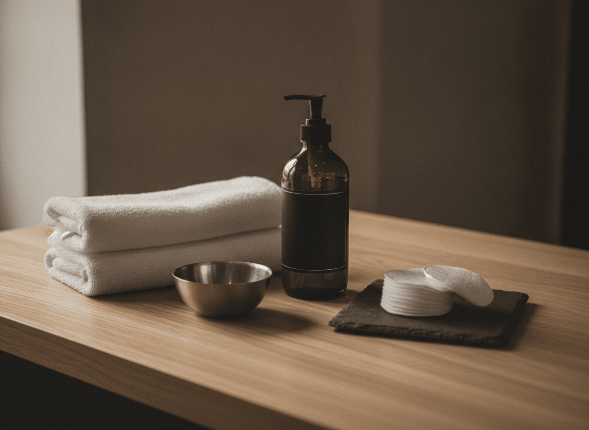 Die sorgfältige Vorbereitung als erster Schritt der Routine für das Waxing im Intimbereich für optimale Ergebnisse.