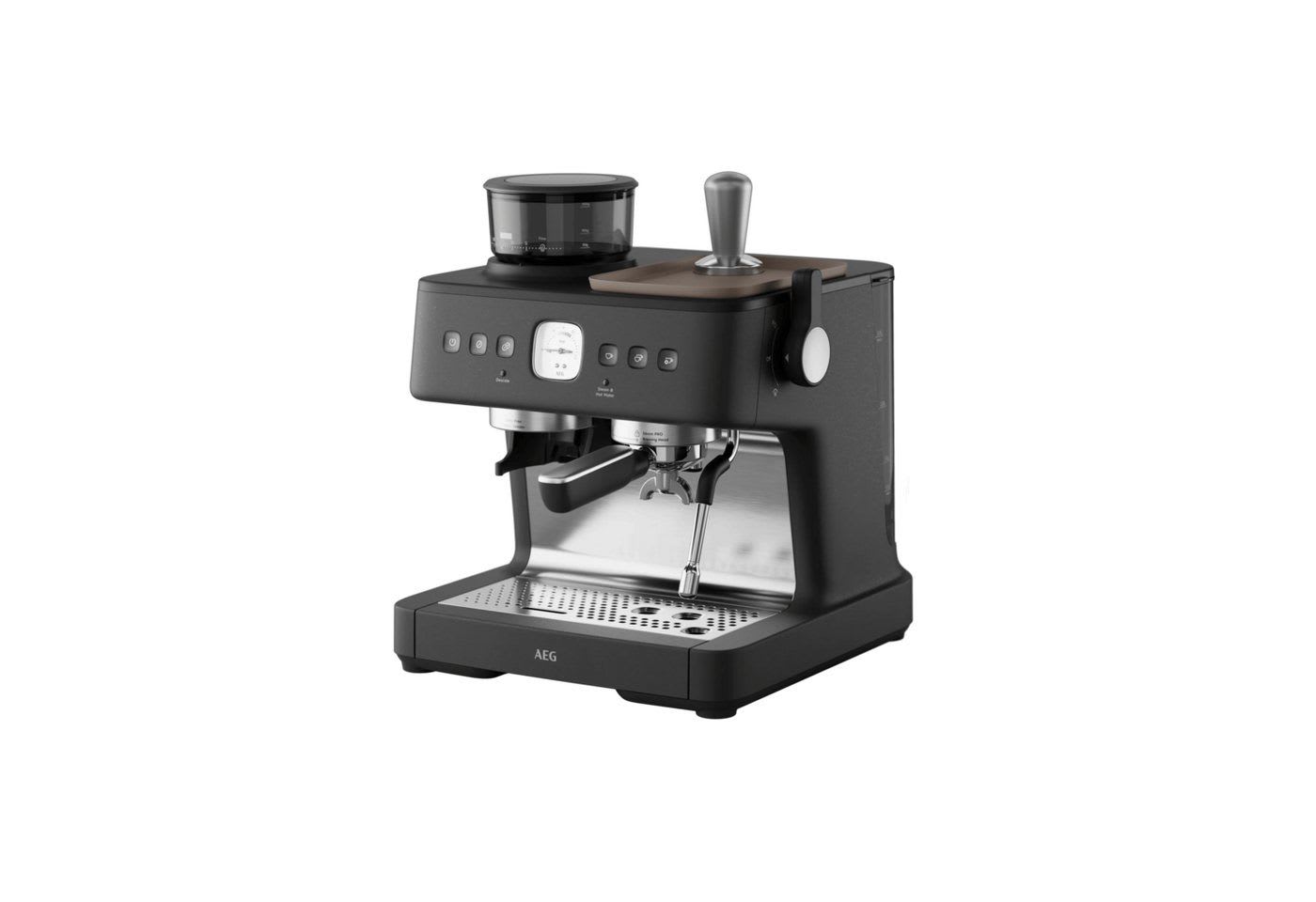 AEG Siebträgermaschine EC8-1-8BP, Edelstahlfilter, Dual Thermoblock, 30 Mahlstufen, Antistatische Mühle