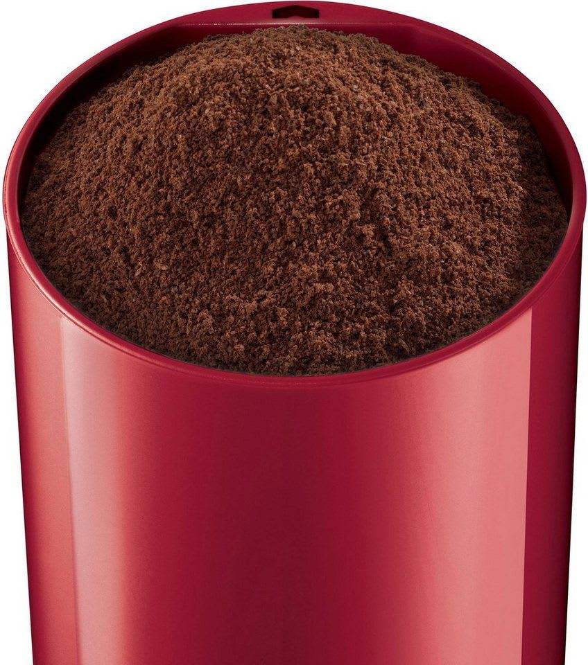 BOSCH Kaffeemühle TSM6A011R, Edelstahl-Schlagmesser, Sicherheitsfunktion, 180 W, Schlagmesser, 75 g Bohnenbehälter, 180 W, 75g Bohnenbehälter, elektrisch, rot