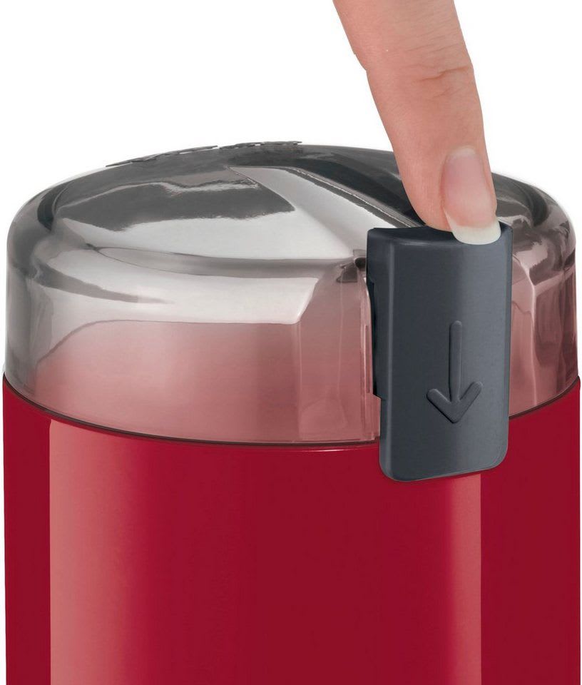 BOSCH Kaffeemühle TSM6A011R, Edelstahl-Schlagmesser, Sicherheitsfunktion, 180 W, Schlagmesser, 75 g Bohnenbehälter, 180 W, 75g Bohnenbehälter, elektrisch, rot