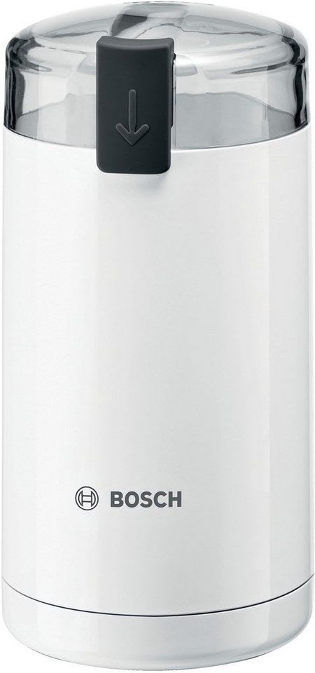 BOSCH Kaffeemühle TSM6A011W, Edelstahl-Schlagmesser, Sicherheitsfunktion, 180 W, Schlagmesser, 75 g Bohnenbehälter, 180 W, 75g Bohnenbehälter, elektrisch, weiß