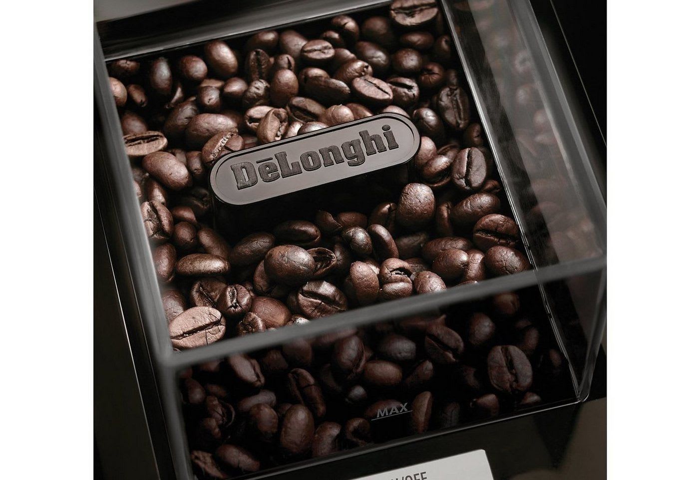 De'Longhi Kaffeemühle KG89, 110 W, Kegelmahlwerk, 120 g Bohnenbehälter silberfarben
