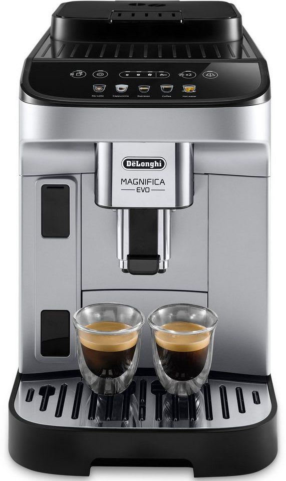 De'Longhi Kaffeevollautomat Magnifica Evo ECAM290.61.SB- 5 Rezepte, perfekter Milchschaum, LatteCrema Milchsystem, automatische Entkalkung und Reinigung schwarz|silberfarben
