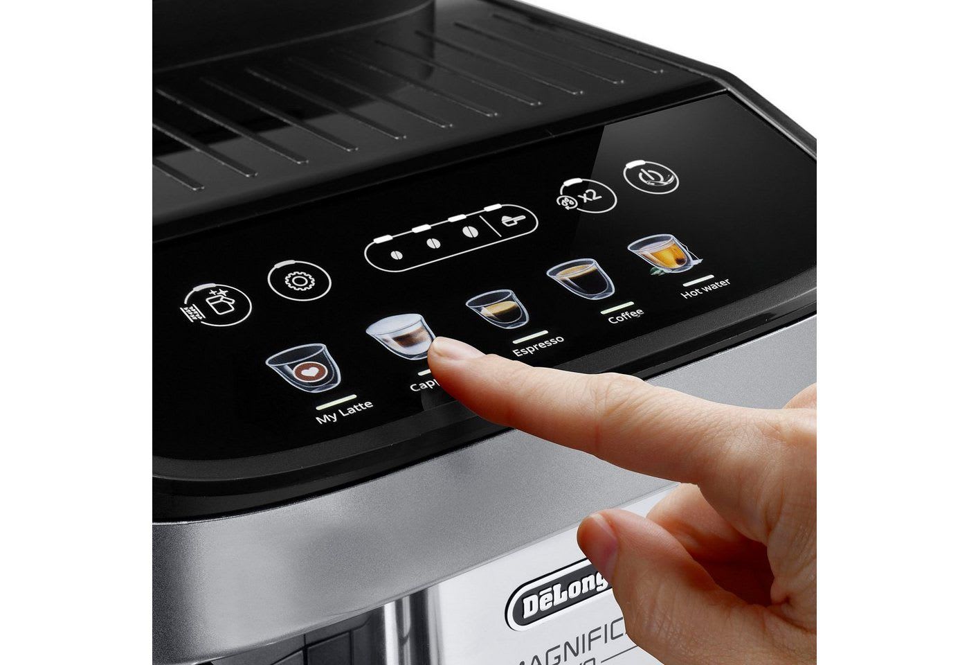 De'Longhi Kaffeevollautomat Magnifica Evo ECAM290.61.SB- 5 Rezepte, perfekter Milchschaum, LatteCrema Milchsystem, automatische Entkalkung und Reinigung schwarz|silberfarben