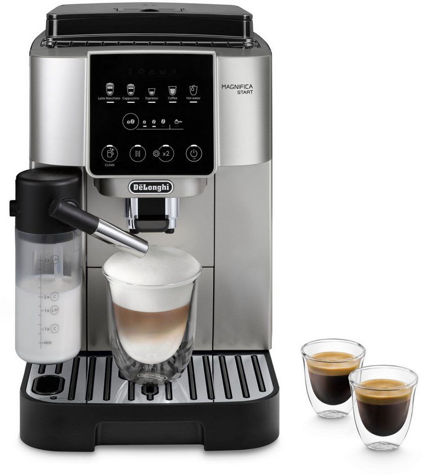 De'Longhi Kaffeevollautomat Start Milk ECAM220.80.SB, Milchkaraffe inklusive, Perfekter Cappuccino, Für cremigen Barista-Milchschaum, auch für pflanzliche Alternativen