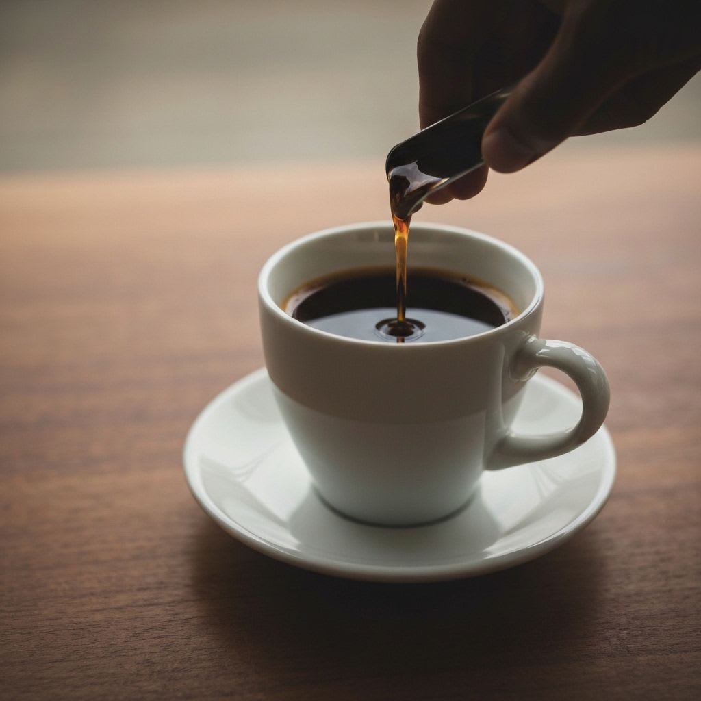 Der Stempel einer French Press wird langsam heruntergedrückt, fertig zur Extraktion des Kaffees ohne Bitterstoffe.