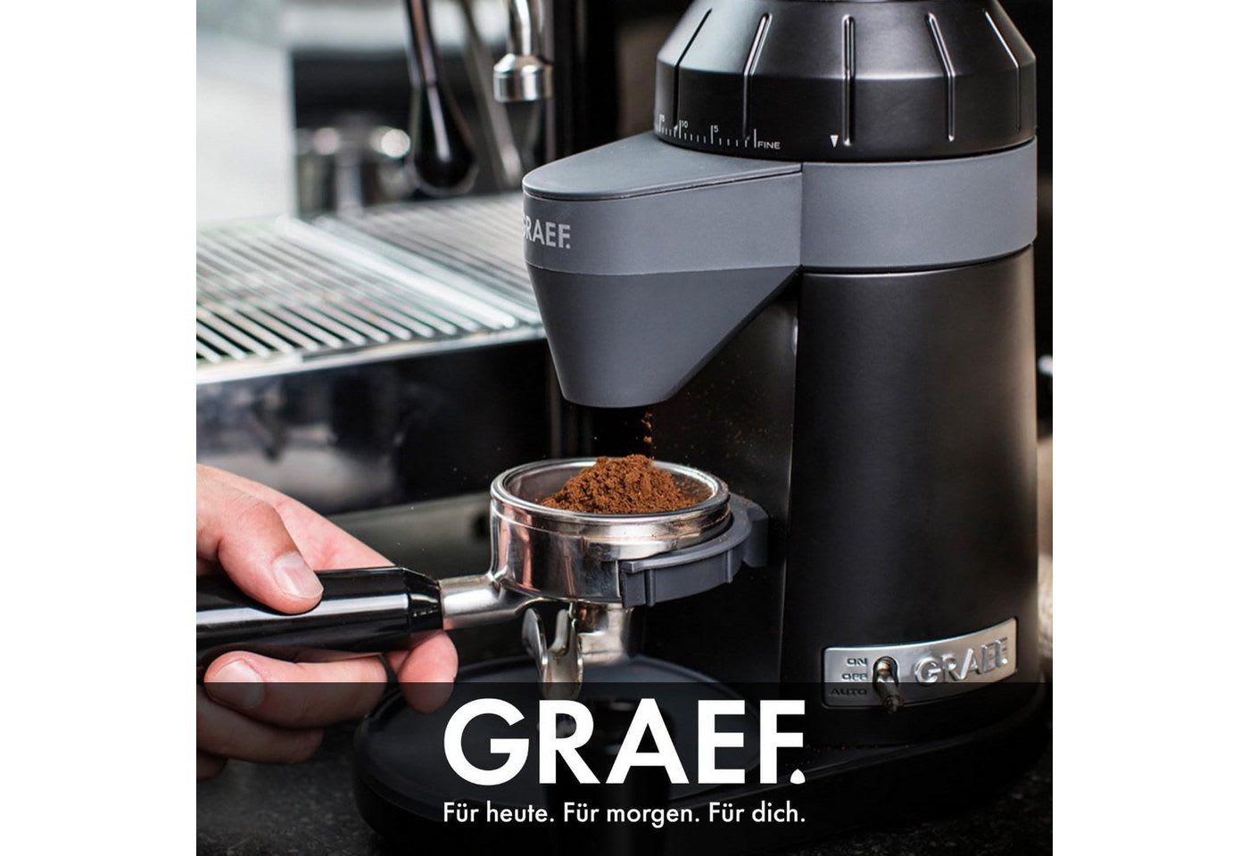 Graef Kaffeemühle CM802 - Elektrische Kaffeemühle, 128 W, Kegelstahlwerk, 350 g Bohnenbehälter
