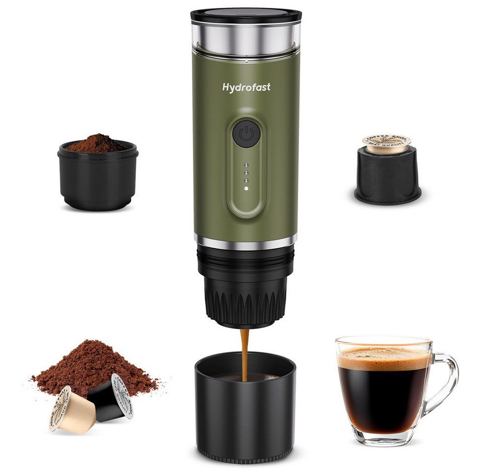 Hydrofast Espressomaschine PO-100 Tragbare Kaffeemaschine, Kabellose Outdoor-Espressomaschine: Akku,2-in-1,für Reisen & Camping