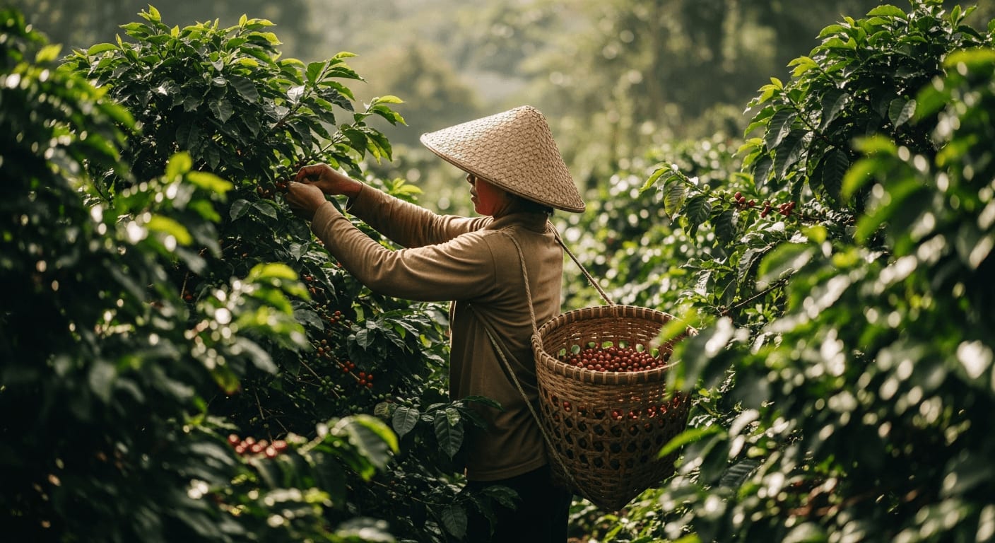 Indonesischer Kaffeebauer