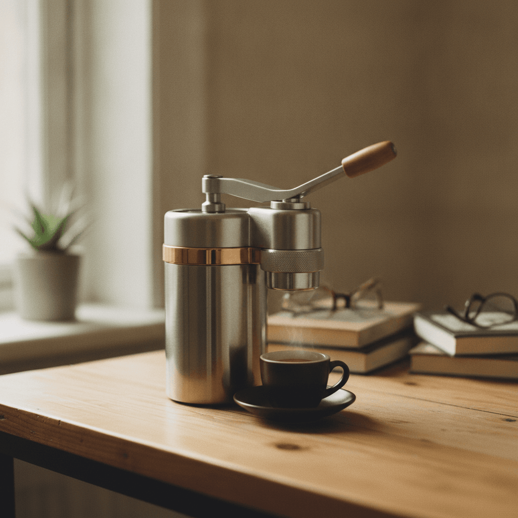 Robuste kleine Kaffeemaschine für Studenten: eine manuelle Hand-Presse, die leicht zu reinigen und zu transportieren ist.