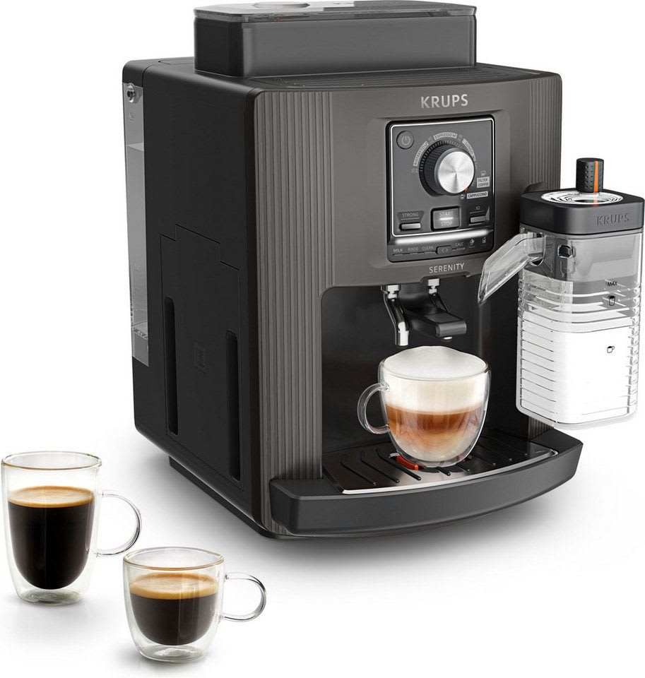 Krups Kaffeevollautomat EA402H Serenity Milk, 5 Getränke, Milk Maestro-Technologie, automatische Reinigung, 2 Tassen