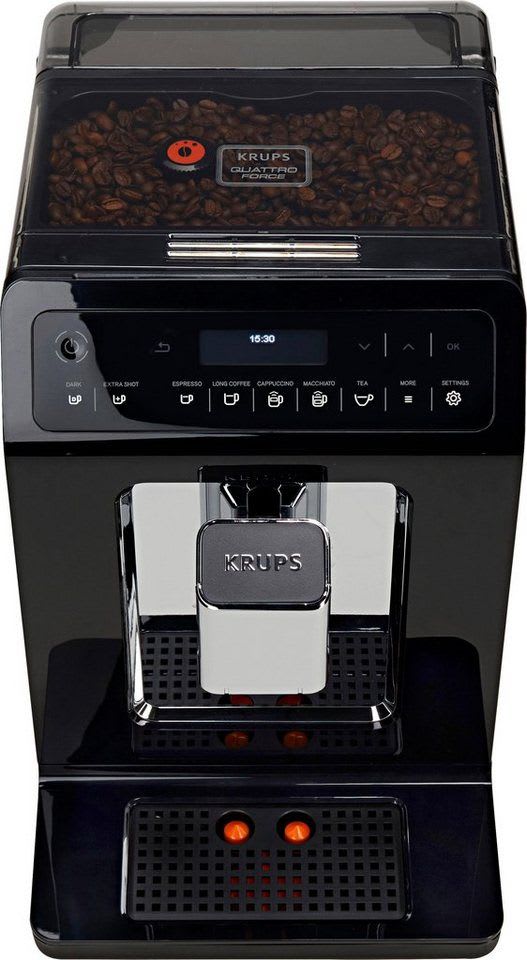 Krups Kaffeevollautomat EA8918 Evidence, OLED-Display, 12 Kaffee- und3 Tee-Variationen, 2-Tassen Funktion schwarz