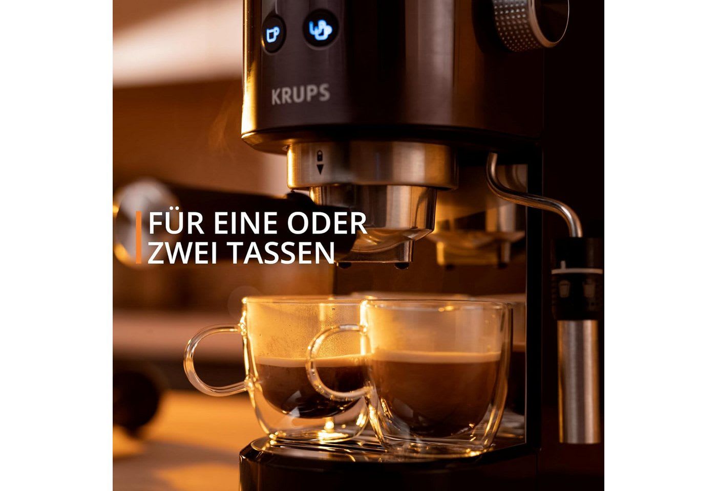 Krups Siebträgermaschine XP 444G Virtuoso+ schwarz