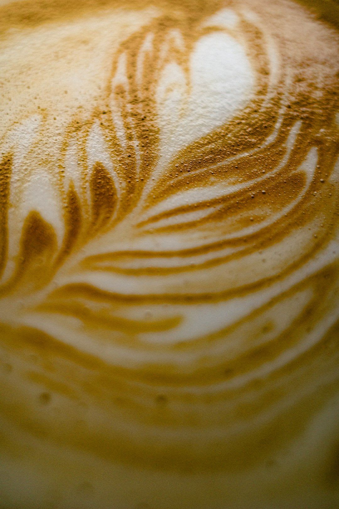 Inspiration zum Latte Art lernen: Ein filigranes Rosetta-Muster in einer Tasse Cappuccino auf dunklem Untergrund. | Foto: Panchanok Juntanarach
