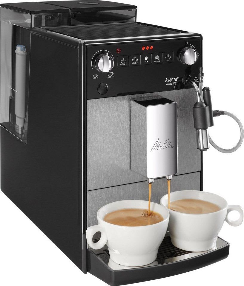Melitta Kaffeevollautomat Avanza® F270-100 Mystic Titan, Kompakt, aber XL Wassertank & XL Bohnenbehälter, Milchschaum-System silberfarben