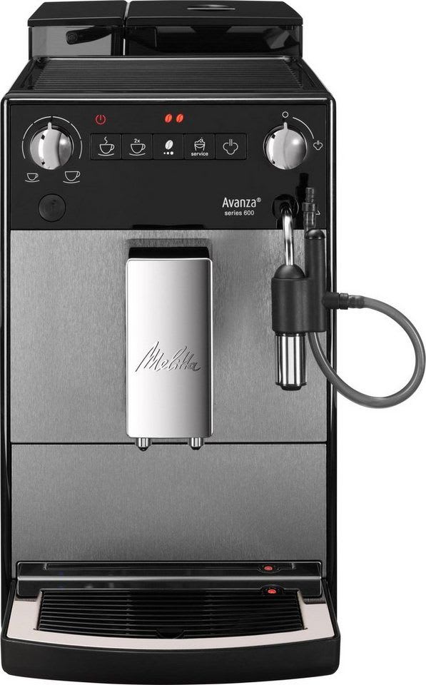 Melitta Kaffeevollautomat Avanza® F270-100 Mystic Titan, Kompakt, aber XL Wassertank & XL Bohnenbehälter, Milchschaum-System silberfarben