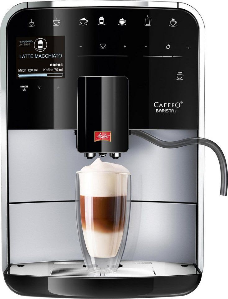 Melitta Kaffeevollautomat Barista T Smart® F831-101, 4 Benutzerprofile&18 Kaffeerezepte, nach italienischem Originalrezept silberfarben