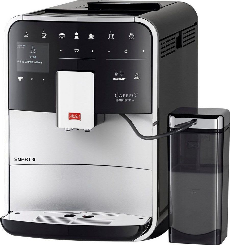 Melitta Kaffeevollautomat Barista TS Smart® F850-101, silber, 21 Kaffeerezepte & 8 Benutzerprofile, 2-Kammer Bohnenbehälter schwarz|silberfarben