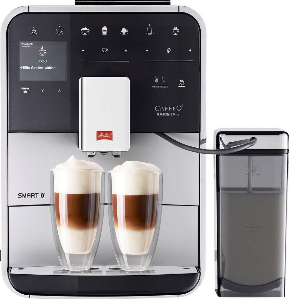Melitta Kaffeevollautomat Barista TS Smart® F850-101, silber, 21 Kaffeerezepte & 8 Benutzerprofile, 2-Kammer Bohnenbehälter schwarz|silberfarben