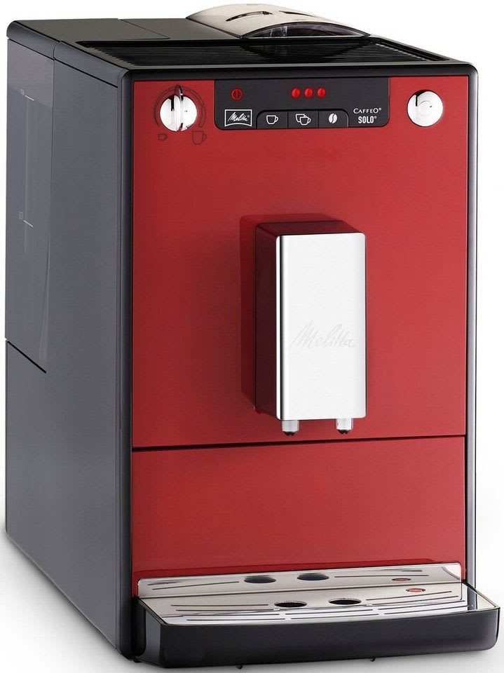 Melitta Kaffeevollautomat Solo® E950-204, chili-red, Perfekt für Café crème & Espresso, nur 20cm breit rot