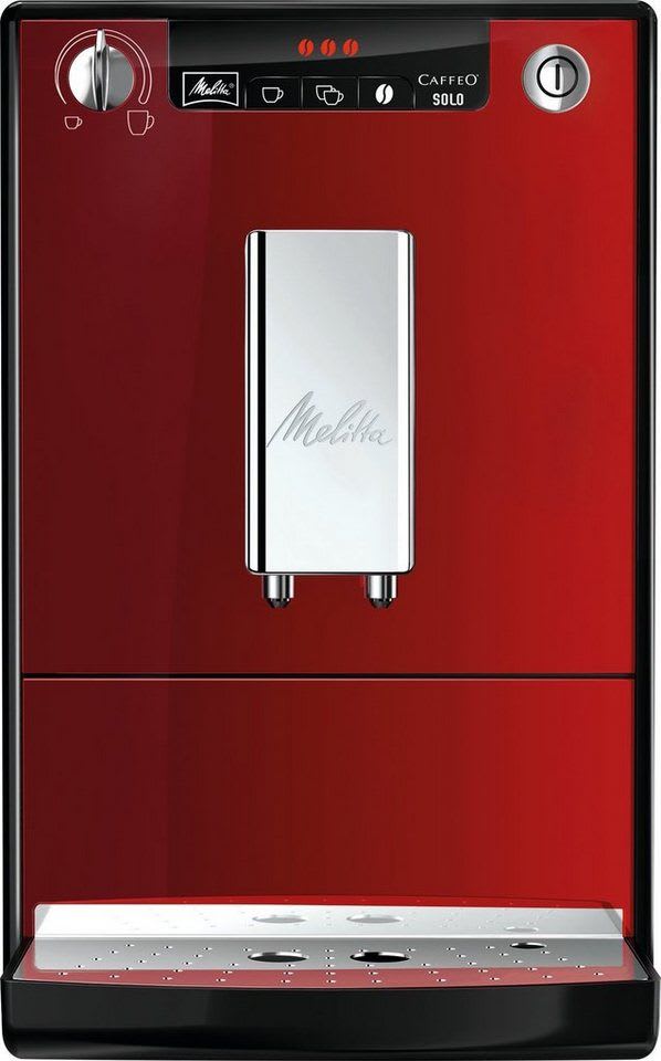 Melitta Kaffeevollautomat Solo® E950-204, chili-red, Perfekt für Café crème & Espresso, nur 20cm breit rot