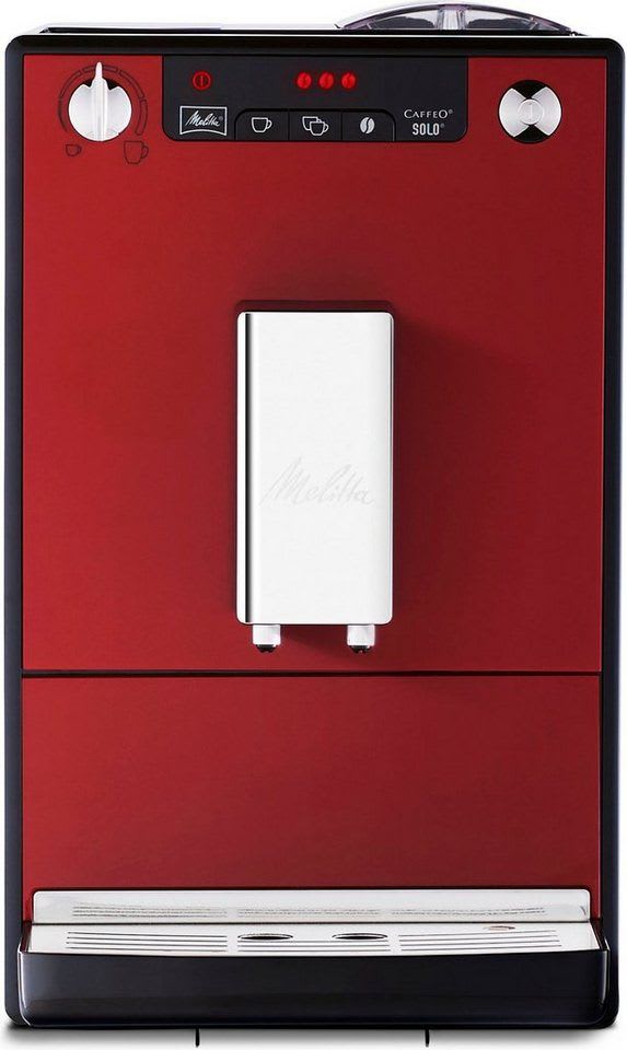 Melitta Kaffeevollautomat Solo® E950-204, chili-red, Perfekt für Café crème & Espresso, nur 20cm breit rot