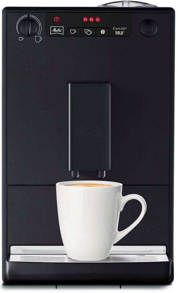 Melitta Kaffeevollautomat Solo® E950-222, pure black, Perfekt für Café crème & Espresso, nur 20cm breit schwarz