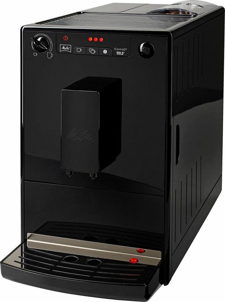 Melitta Kaffeevollautomat Solo® E950-222, pure black, Perfekt für Café crème & Espresso, nur 20cm breit schwarz