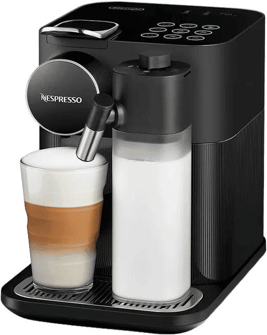 NESPRESSO Kapselmaschine Gran Lattissima EN640.B von DeLonghi, schwarz, inkl. Willkommenspaket mit 7 Kapseln