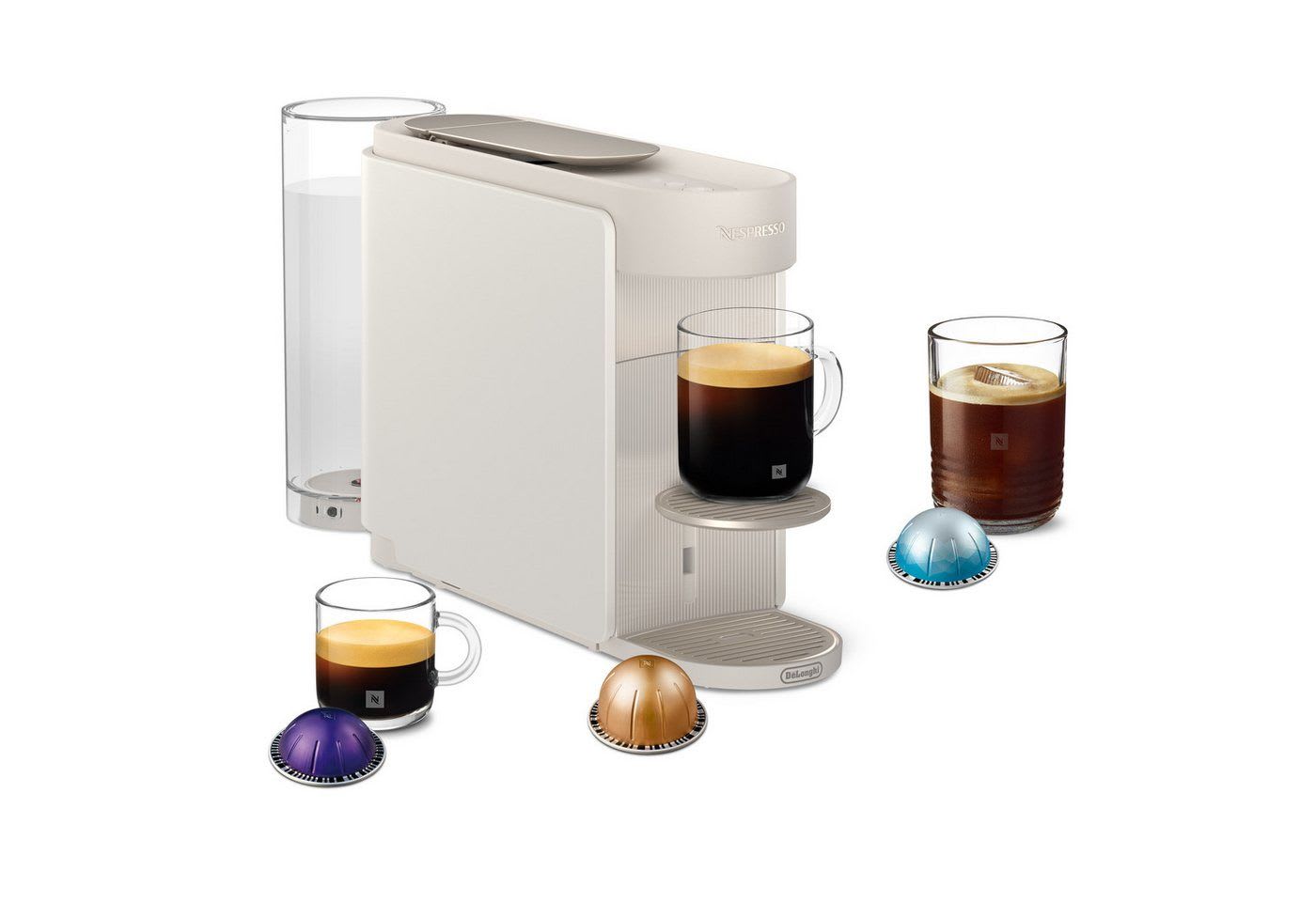 NESPRESSO Kapselmaschine Vertuo Up ENV200.W von DeLonghi, 3 Sekunden Aufheizzeit, One Touch Kaffee Zubereitung, für 5 Tassengrößen, kompaktes Design weiß