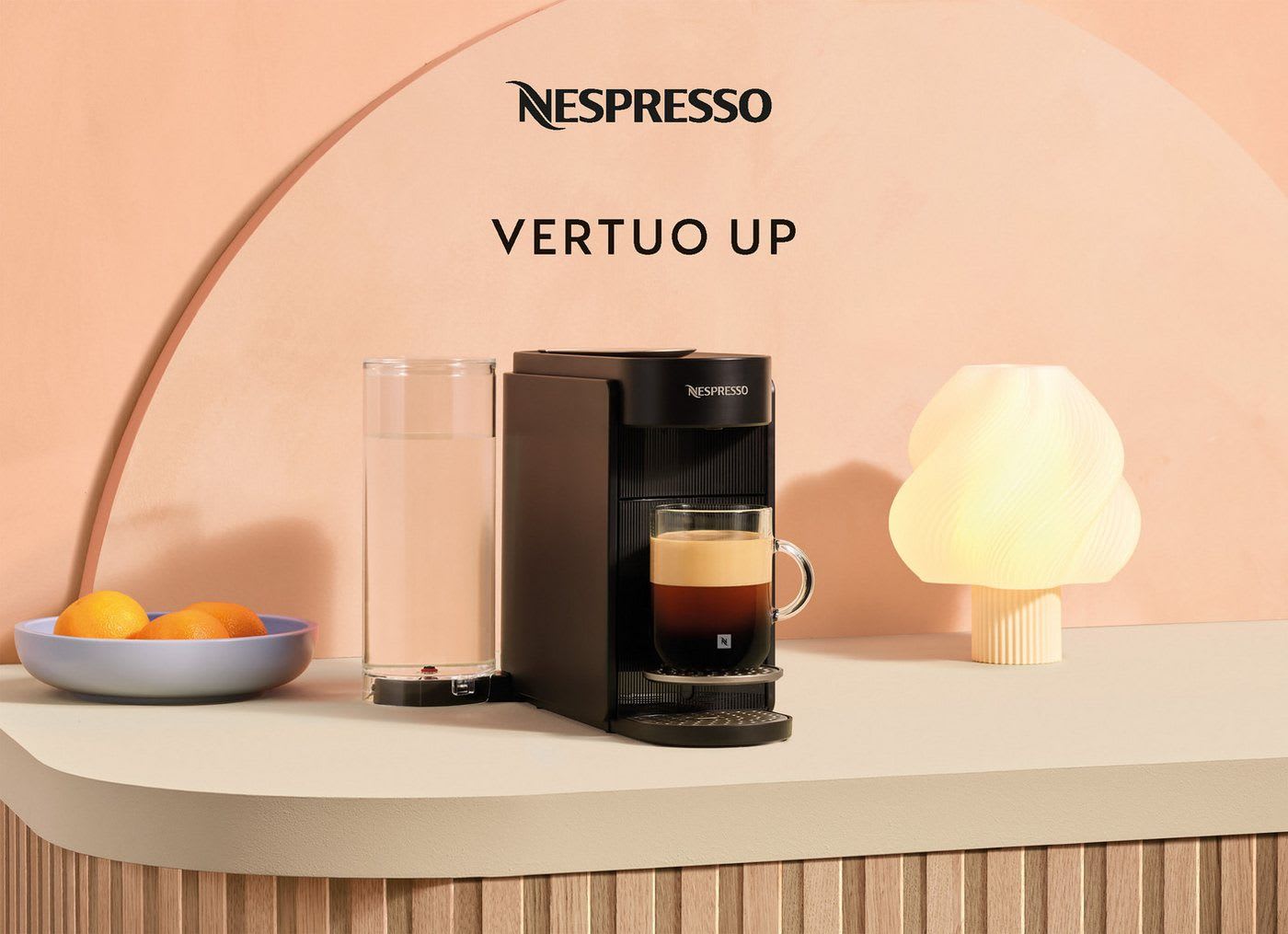 NESPRESSO Kapselmaschine Vertuo Up von Krups, 7 Tassengrößen, 3 Sekunden Aufheizzeit, schlankes Design, Coffee Creations Modus, Auto-Off, 1,4 l Wassertank schwarz