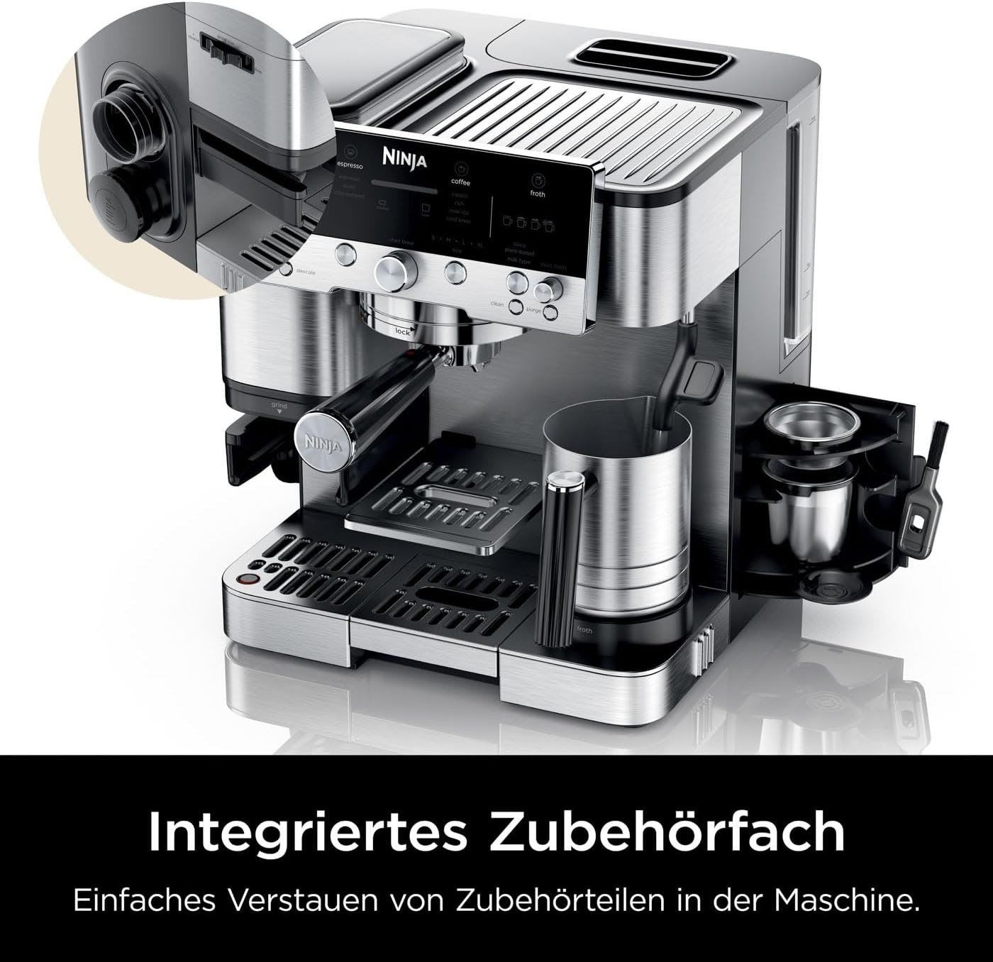 NINJA Siebträgermaschine silberfarben