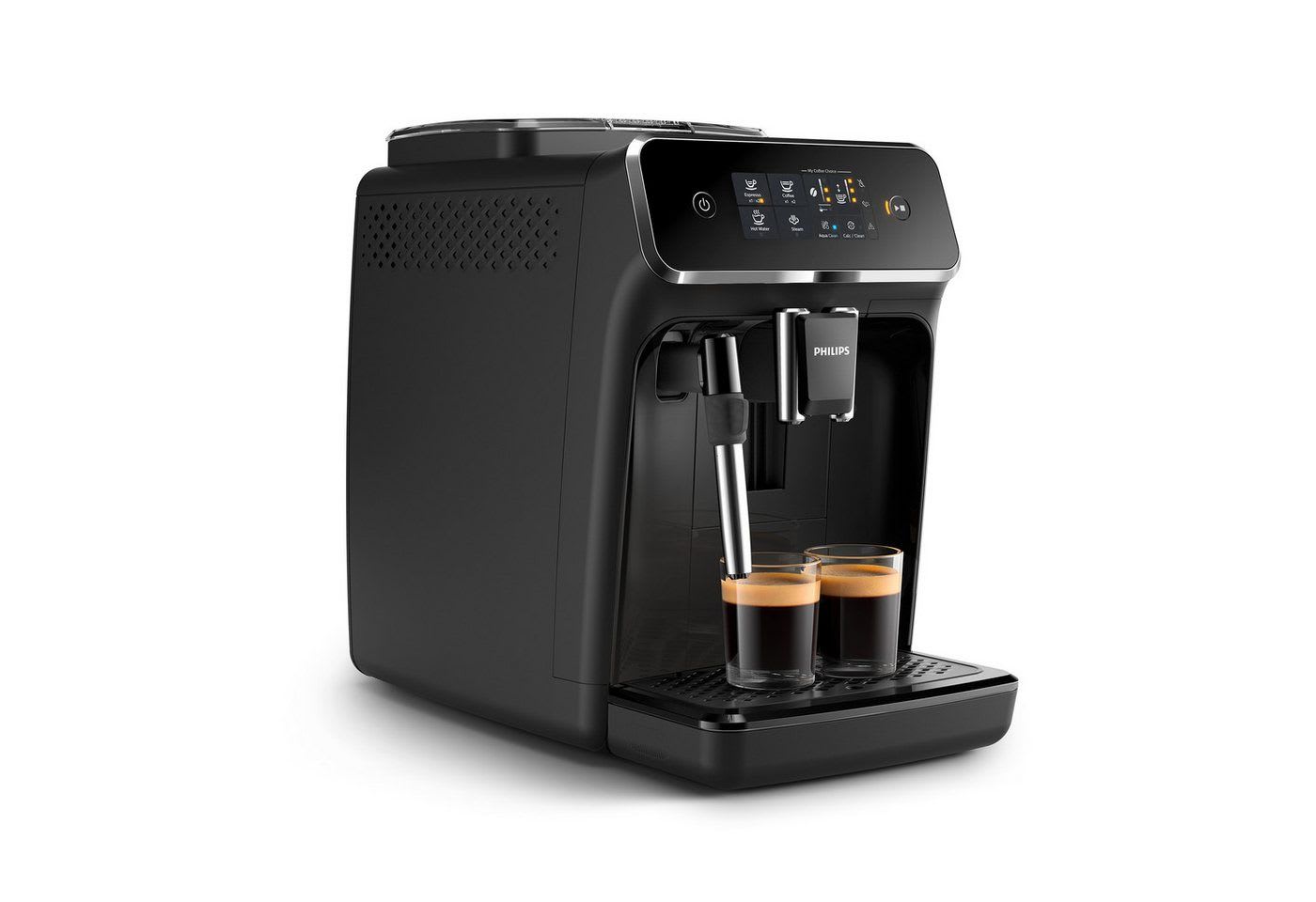 Philips Kaffeevollautomat EP2225/10 2200 Series, 2 Kaffeespezialitäten, Panarello Milchschäumer, anpassbarer Aromastärke