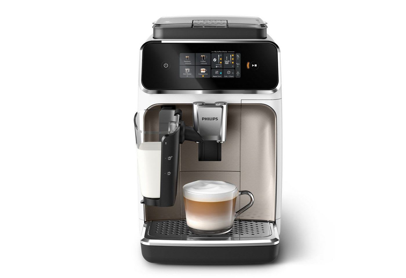Philips Kaffeevollautomat EP2333/40 2300 Series, 4 Kaffeespezialitäten, mit LatteGo-Milchsystem weiß