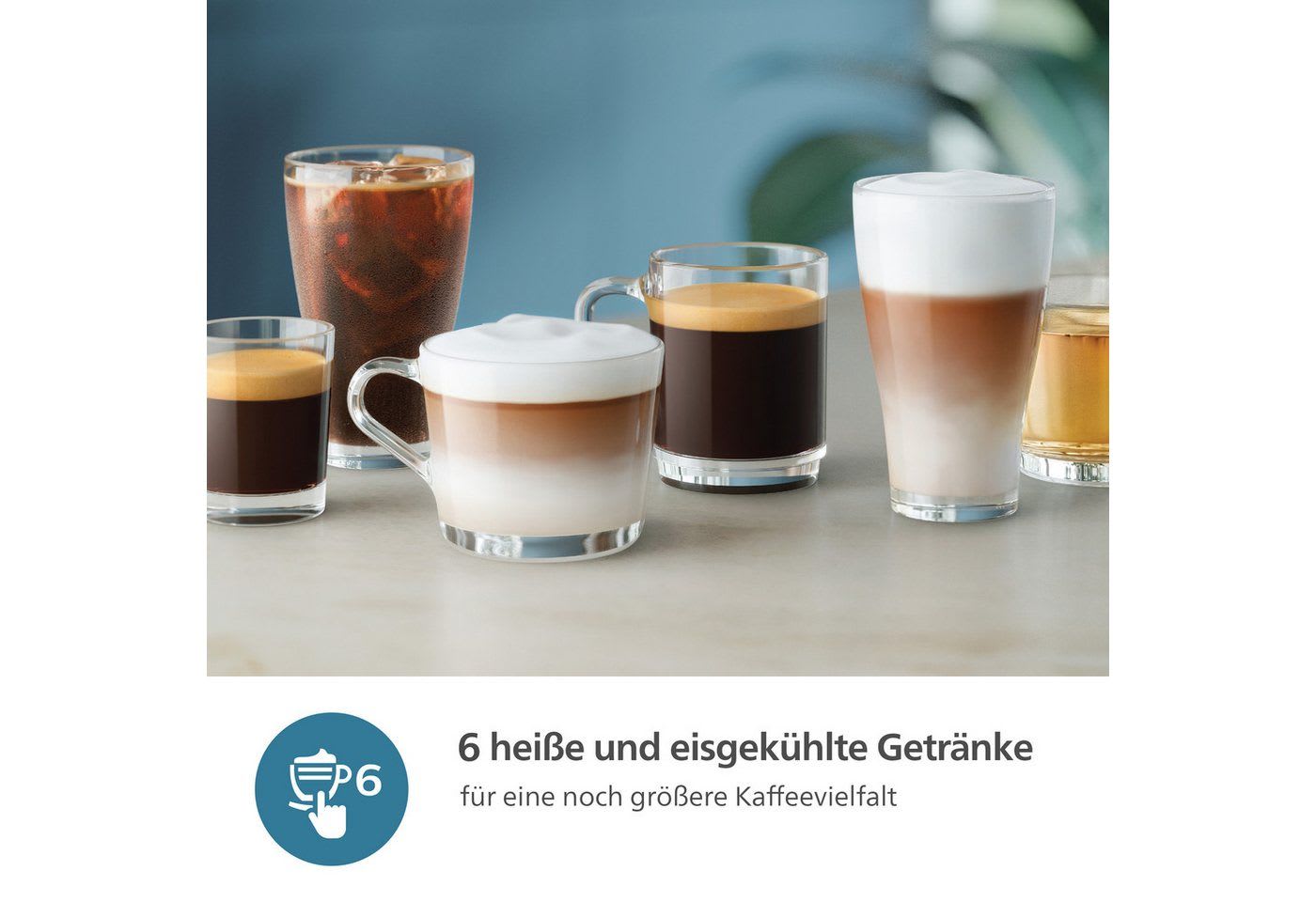 Philips Kaffeevollautomat EP3347/90 3300 Series, 6 Getränke (heiß oder eisgekühlt), LatteGo-Milchsystem, SilentBrew Technologie schwarz