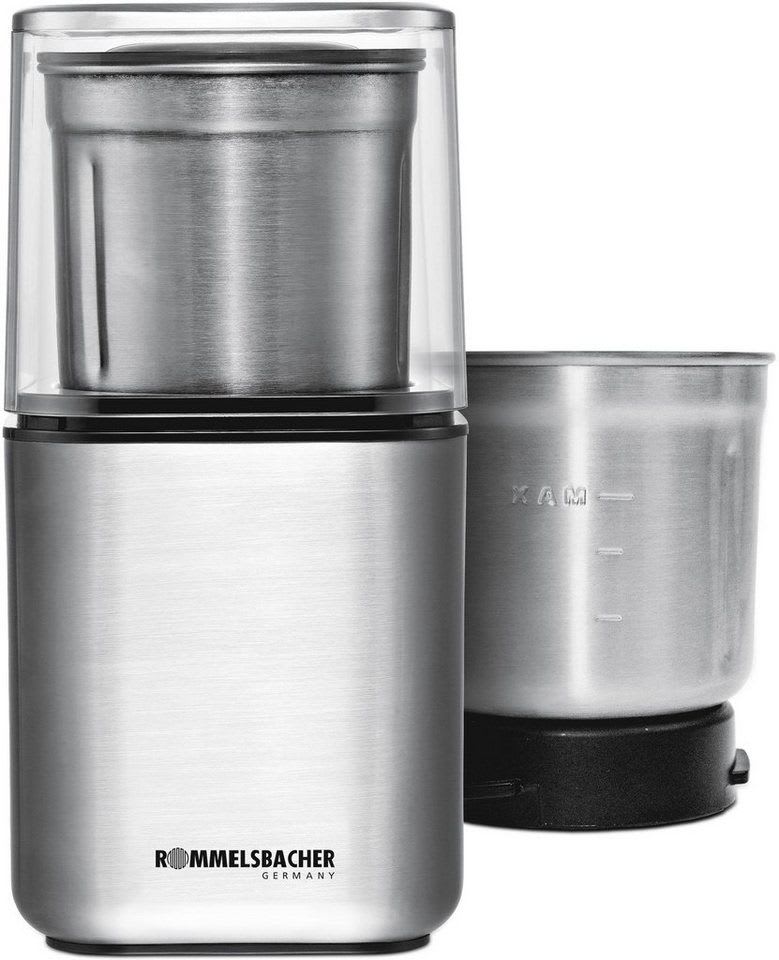 Rommelsbacher Kaffeemühle EGK 200, 200 W, 70 g Bohnenbehälter silberfarben
