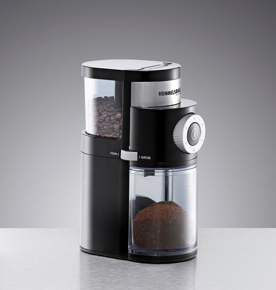 Rommelsbacher Kaffeemühle EKM200, 110 W, Scheibenmahlwerk, 250 g Bohnenbehälter schwarz