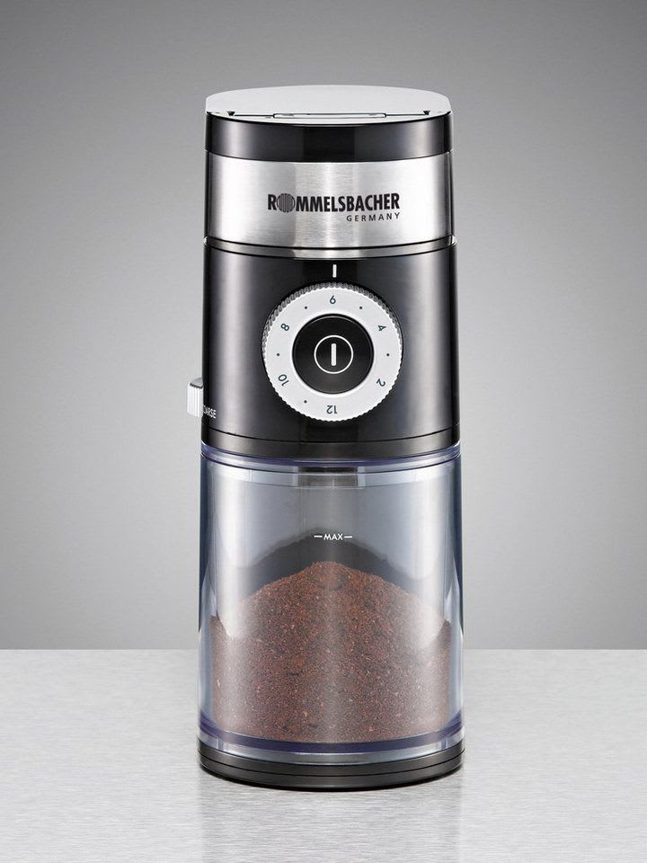 Rommelsbacher Kaffeemühle EKM200, 110 W, Scheibenmahlwerk, 250 g Bohnenbehälter schwarz